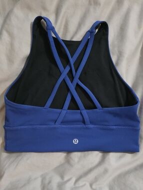 lululemon athletica Strappy Crossback Sports Bra in Blue and Black